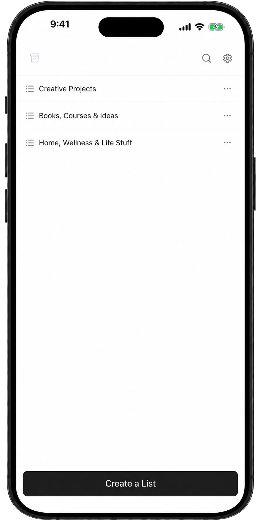 Bloom Tracker list overview